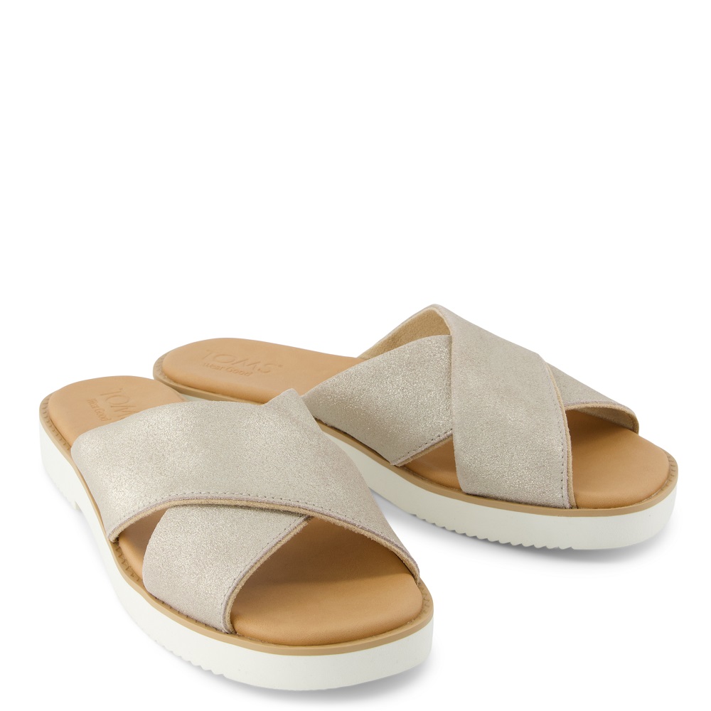 TOMS</br>Γυναικεία Σανδάλια Χρυσό Δέρμα MAE CROSSOVER 10021991 Toms TOMS</br>Γυναικεία Σανδάλια Χρυσό Δέρμα MAE CROSSOVER 10021991 Toms