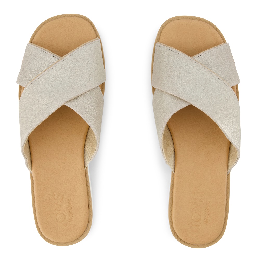 TOMS</br>Γυναικεία Σανδάλια Χρυσό Δέρμα MAE CROSSOVER 10021991 Toms TOMS</br>Γυναικεία Σανδάλια Χρυσό Δέρμα MAE CROSSOVER 10021991 Toms