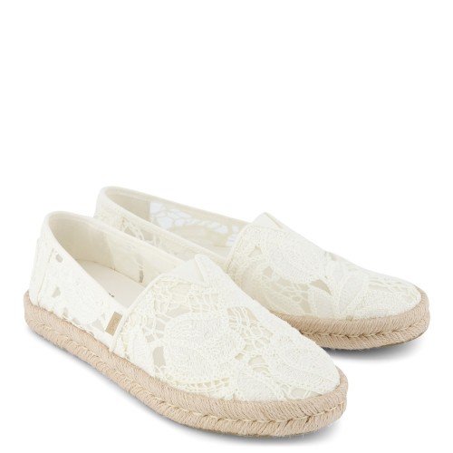 Toms ALPARGATA ROPE 2.0 10023030 Floral Crochet Γυναικείες Εσπαντρίγιες Λευκό