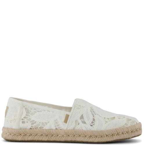 Toms ALPARGATA ROPE 2.0 10023030 Floral Crochet Γυναικείες Εσπαντρίγιες Λευκό