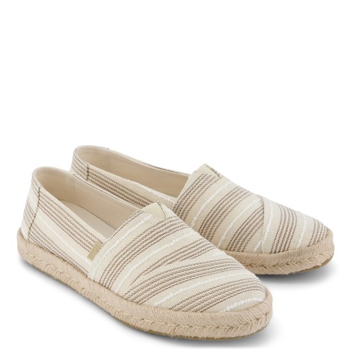 Toms ALPARGATA ROPE 2.0 10023038 Metallic Stripe Γυναικείες Εσπαντρίγιες Μπεζ