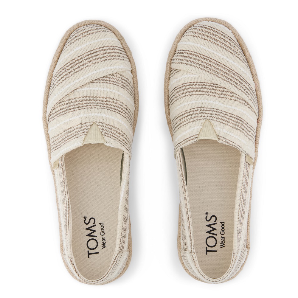 TOMS</br>Toms ALPARGATA ROPE 2.0 10023038 Metallic Stripe Γυναικείες Εσπαντρίγιες Μπεζ
