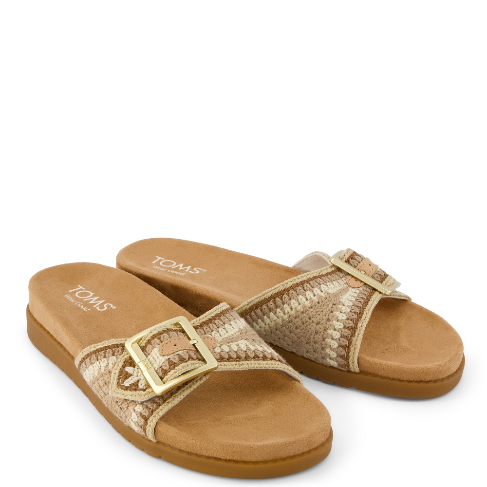 TOMS</br>Toms MARIN SLIDE 10023098 Engineered Crochet Γυναικεία Σανδάλια Μπεζ Multi