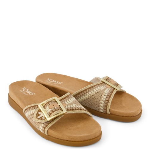 Toms MARIN SLIDE 10023098 Engineered Crochet Γυναικεία Σανδάλια Μπεζ Multi