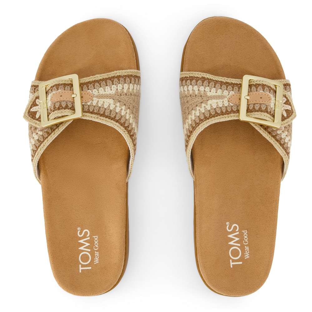 TOMS</br>Toms MARIN SLIDE 10023098 Engineered Crochet Γυναικεία Σανδάλια Μπεζ Multi