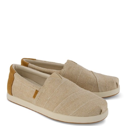 Toms ALP FWD 10023174 Stiched Stripe Canvas/Suede Ανδρικές Εσπαντρίγιες Μπεζ/Ταμπά