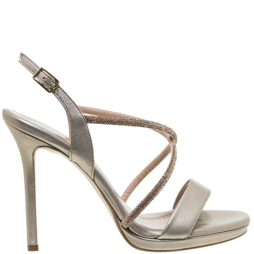 Mourtzi 10/1008B119 Γυναικεία Πέδιλα Χρυσό Άμμου Δέρμα