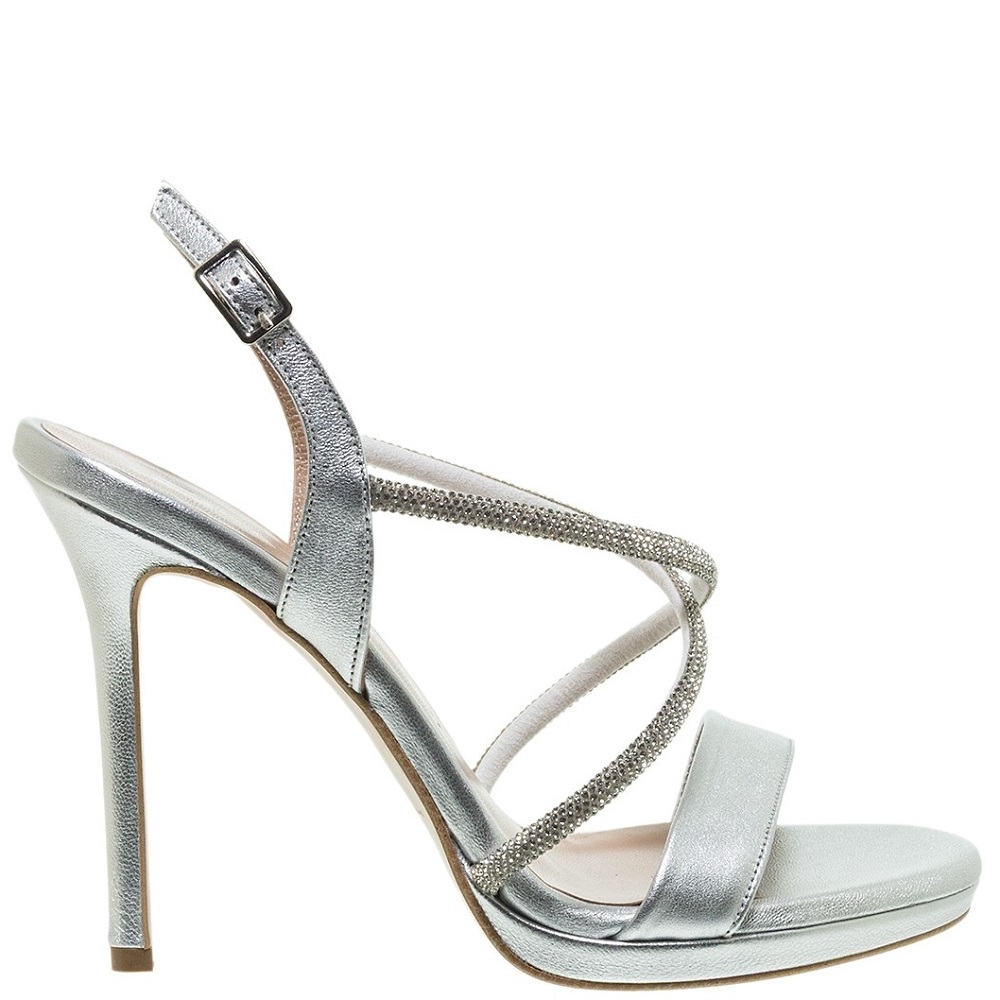 MOURTZI</br>Mourtzi 10/1008B119 Γυναικεία Πέδιλα Ασημί Δέρμα