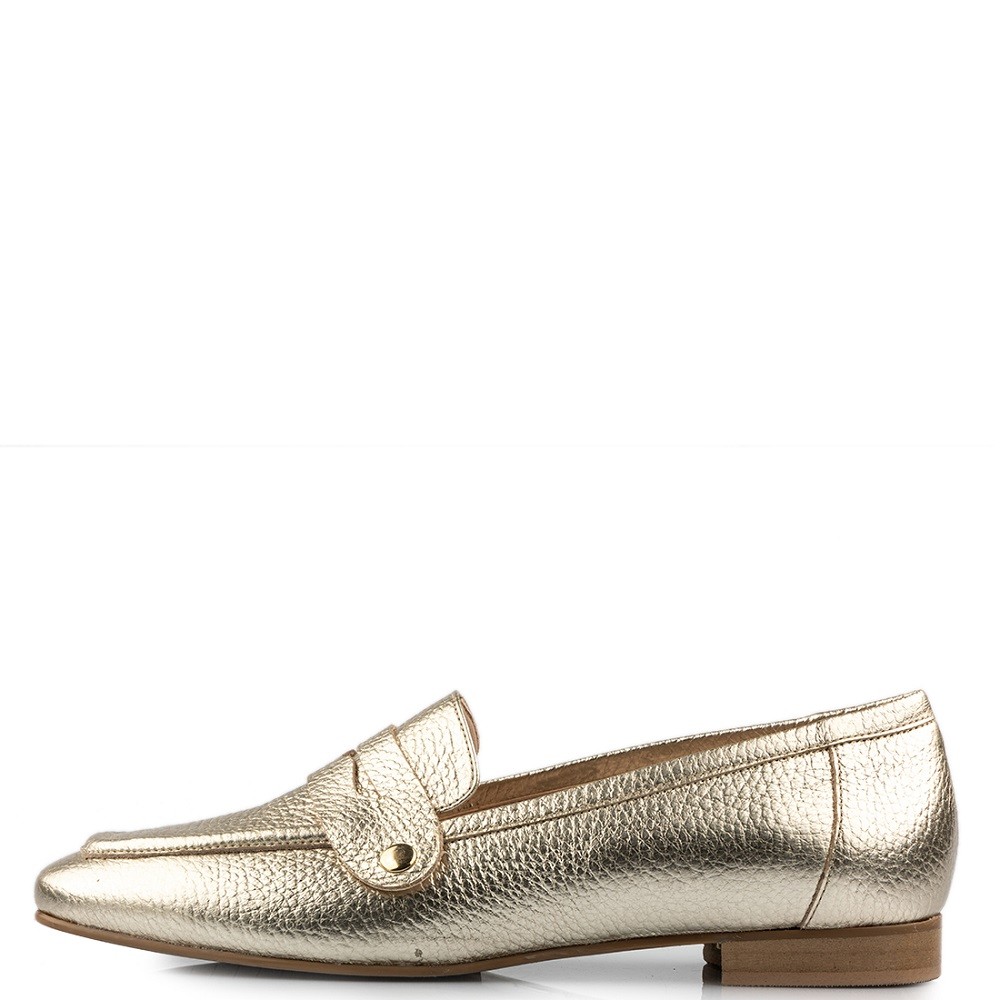 FM</br>Γυναικεία Loafers Πλατίνα Δέρμα Γκοφρέ 104-68 FM FM</br>Γυναικεία Loafers Πλατίνα Δέρμα Γκοφρέ 104-68 FM
