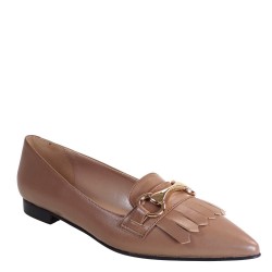 Γυναικεία Loafers Κάμελ Δέρμα 1101-03 FM