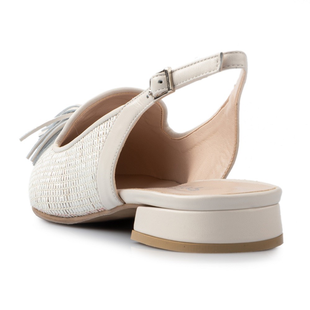 FM</br>Γυναικεία Loafers Λευκό Δέρμα Ψάθα 130-46 FM FM</br>Γυναικεία Loafers Λευκό Δέρμα Ψάθα 130-46 FM