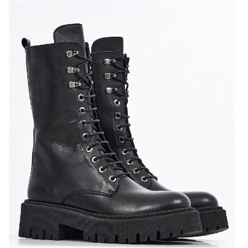 Γυναικεία Μποτάκια Μαύρο Δέρμα 151-17 FM Γυναικεία Μποτάκια Μαύρο Δέρμα 151-17 FM