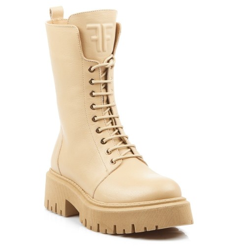Γυναικεία Μποτάκια Μπεζ Δέρμα 151-23 FM Γυναικεία Μποτάκια Μπεζ Δέρμα 151-23 FM