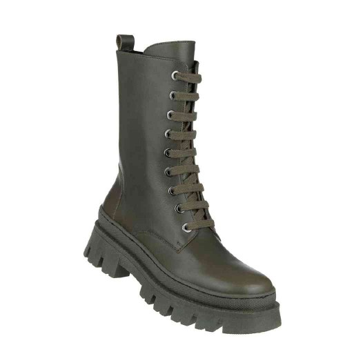 Γυναικεία Μποτάκια Λαδί Δέρμα 152-02 FM Γυναικεία Μποτάκια Λαδί Δέρμα 152-02 FM