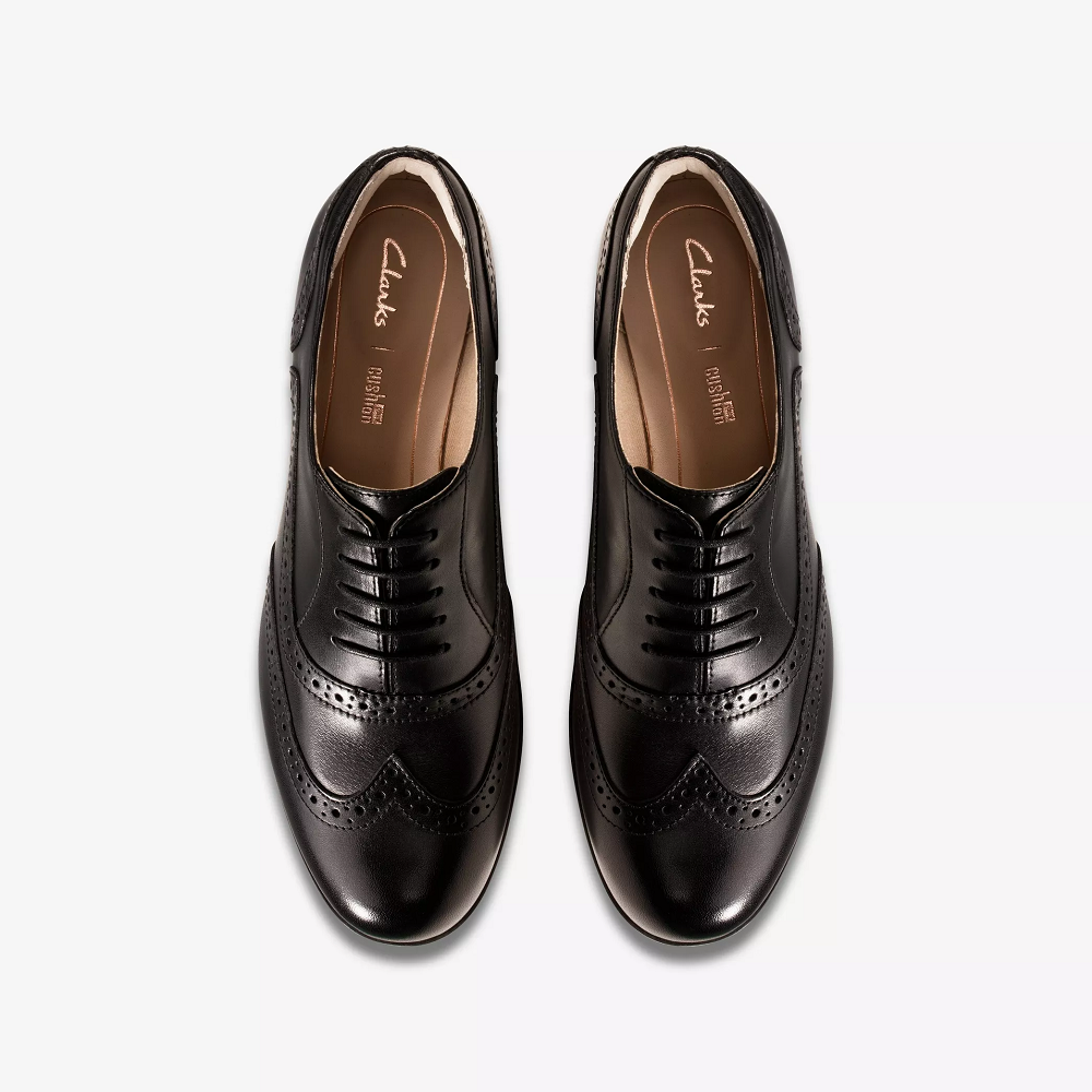 CLARKS</br>Clarks HAMBLE OAK  Γυναικεία Oxford Μαύρο Δέρμα