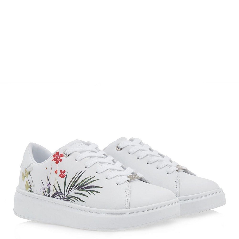 RENATO GARINI</br>Γυναικεία Sneakers Λευκό Λουλούδι 21VW2006 Renato Garini RENATO GARINI</br>Γυναικεία Sneakers Λευκό Λουλούδι 21VW2006 Renato Garini