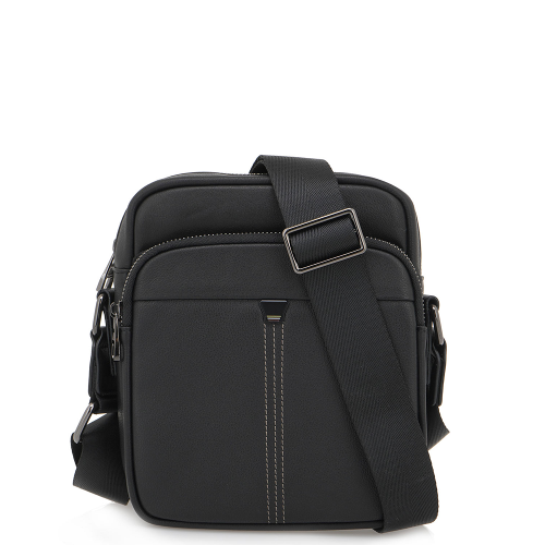 Renato Garini 2204 Ανδρική Τσάντα Crossbody Μαύρο Δέρμα