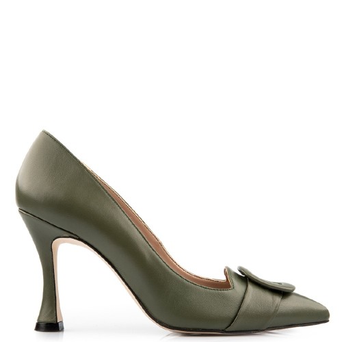 Γυναικείες Γόβες Λαδί Δέρμα 2266K FM