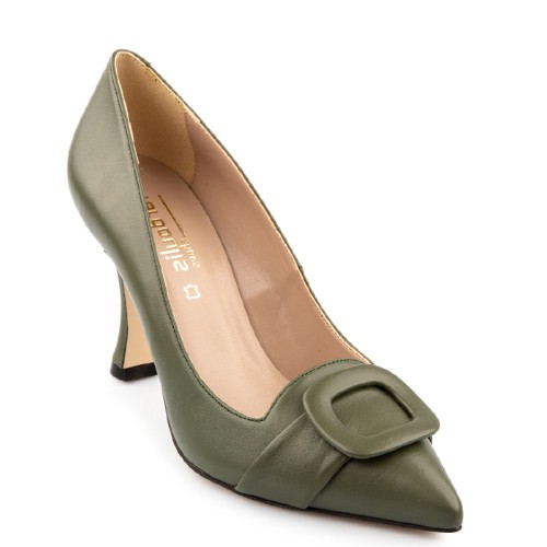 Γυναικείες Γόβες Λαδί Δέρμα 2266K FM