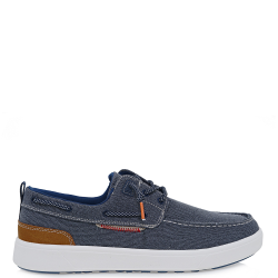 Ανδρικά Boat-shoes/Ιστιοπλοϊκά Μπλε/Ταμπά Canvas 24SC077 Renato Garini