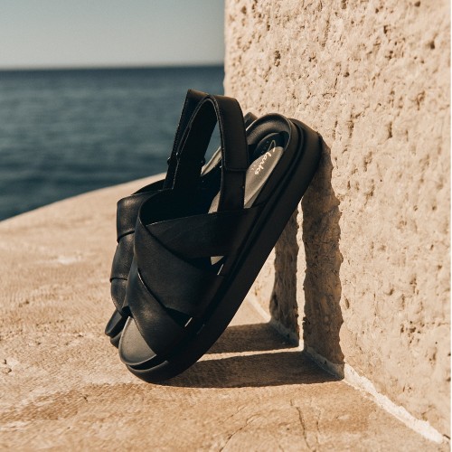 Clarks ARISTELLA SUN Γυναικεία Σανδάλια Μαύρο Δέρμα