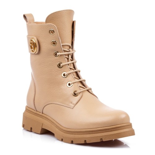 Γυναικεία Μποτάκια Μπεζ Δέρμα 252-33 FM Γυναικεία Μποτάκια Μπεζ Δέρμα 252-33 FM