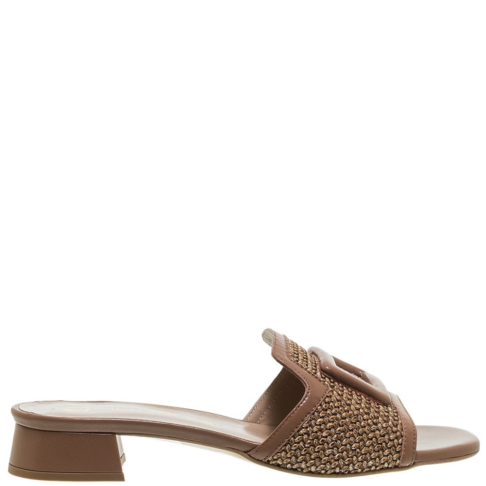 MOURTZI</br>Mourtzi 2/256K10 Γυναικεία Mules Κάμελ Δέρμα Raffia