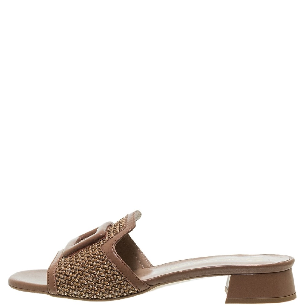 MOURTZI</br>Mourtzi 2/256K10 Γυναικεία Mules Κάμελ Δέρμα Raffia