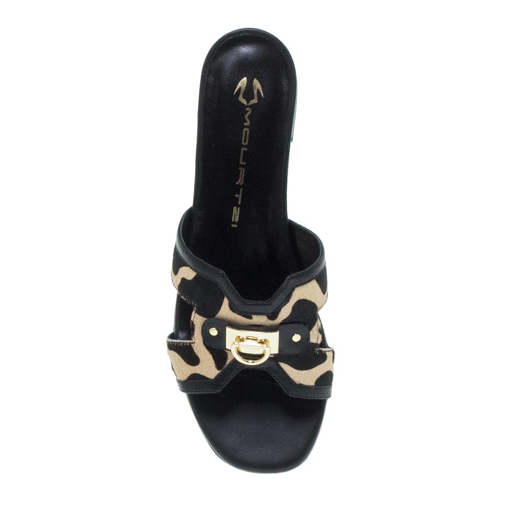 MOURTZI</br>Γυναικεία Mules Μπεζ/Μαύρο Ponyskin 2/256K13 Mourtzi MOURTZI</br>Γυναικεία Mules Μπεζ/Μαύρο Ponyskin 2/256K13 Mourtzi