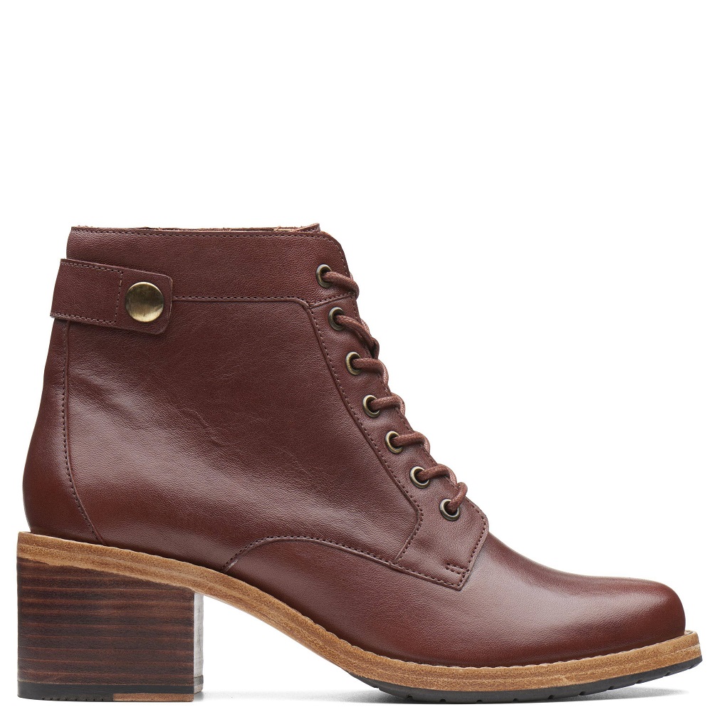 CLARKS</br>Clarks CLARKDALE TONE Γυναικεία Μποτάκια Ταμπά Δέρμα