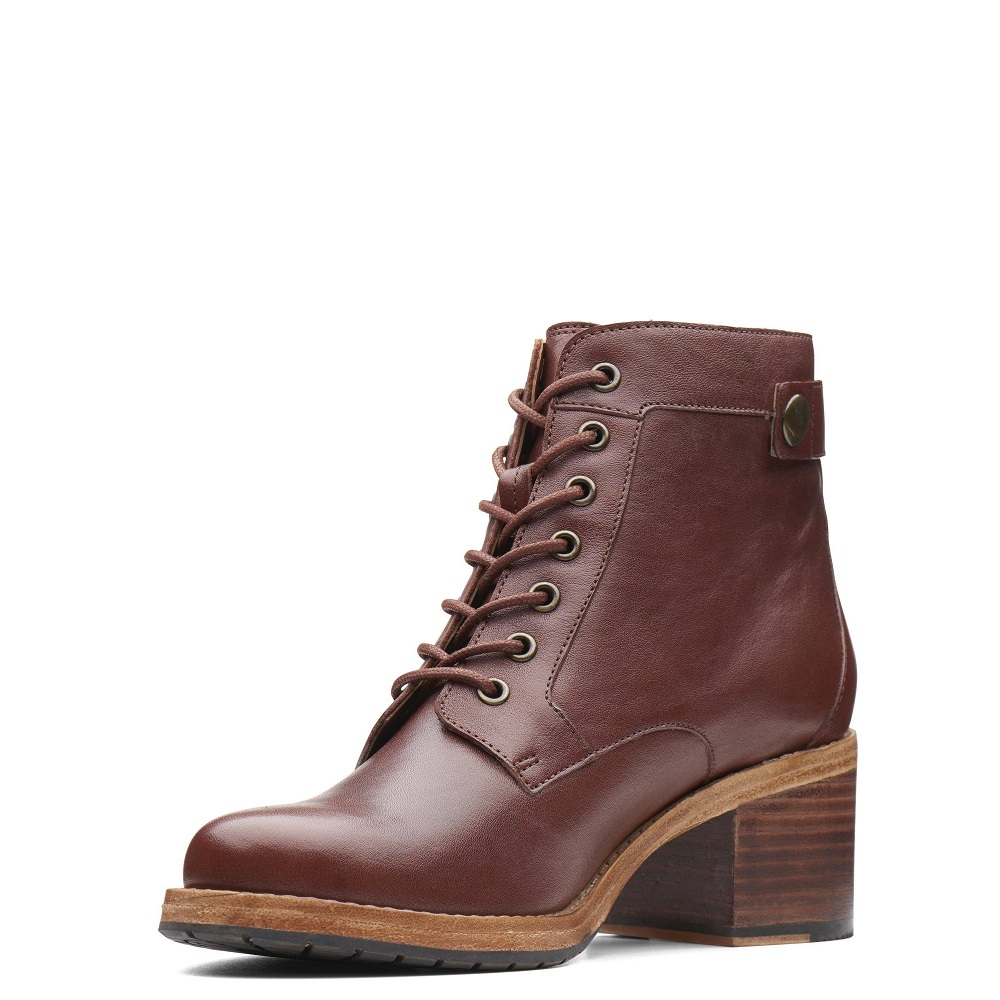 CLARKS</br>Clarks CLARKDALE TONE Γυναικεία Μποτάκια Ταμπά Δέρμα