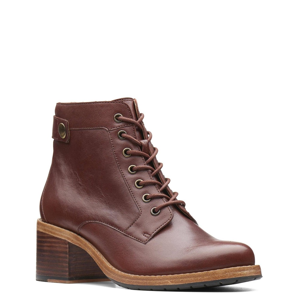 CLARKS</br>Clarks CLARKDALE TONE Γυναικεία Μποτάκια Ταμπά Δέρμα