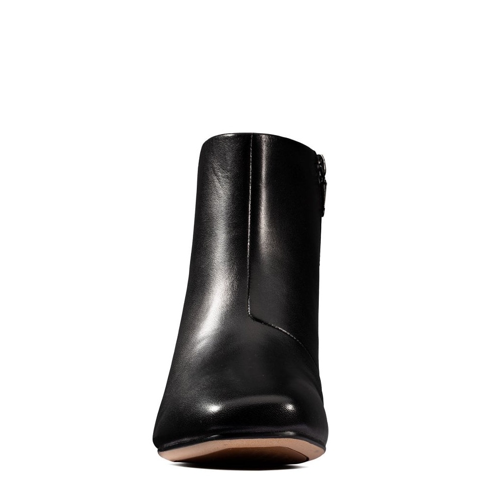 CLARKS</br>Clarks SHEER FLORA Γυναικεία Μποτάκια Μαύρο Δέρμα