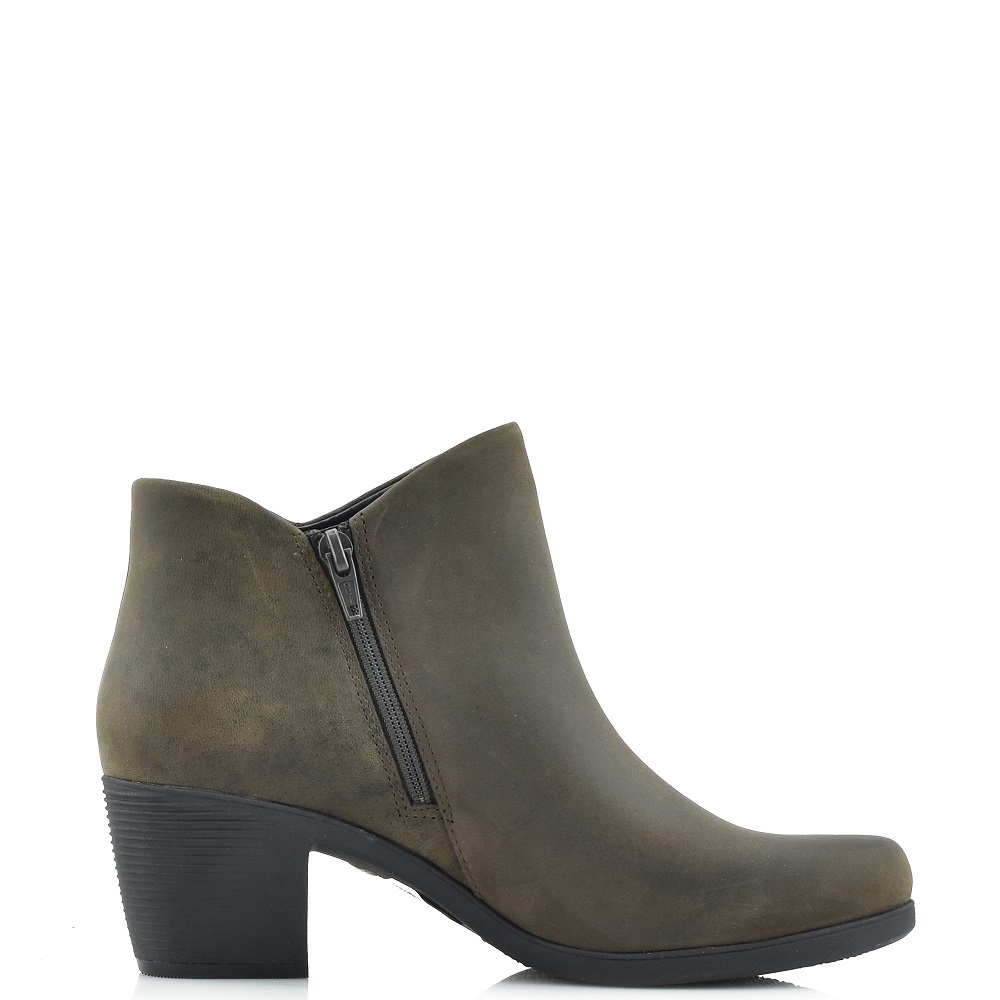 CLARKS</br>Clarks UN LINDEL ZIP Γυναικεία Μποτάκια Καφέ Δέρμα