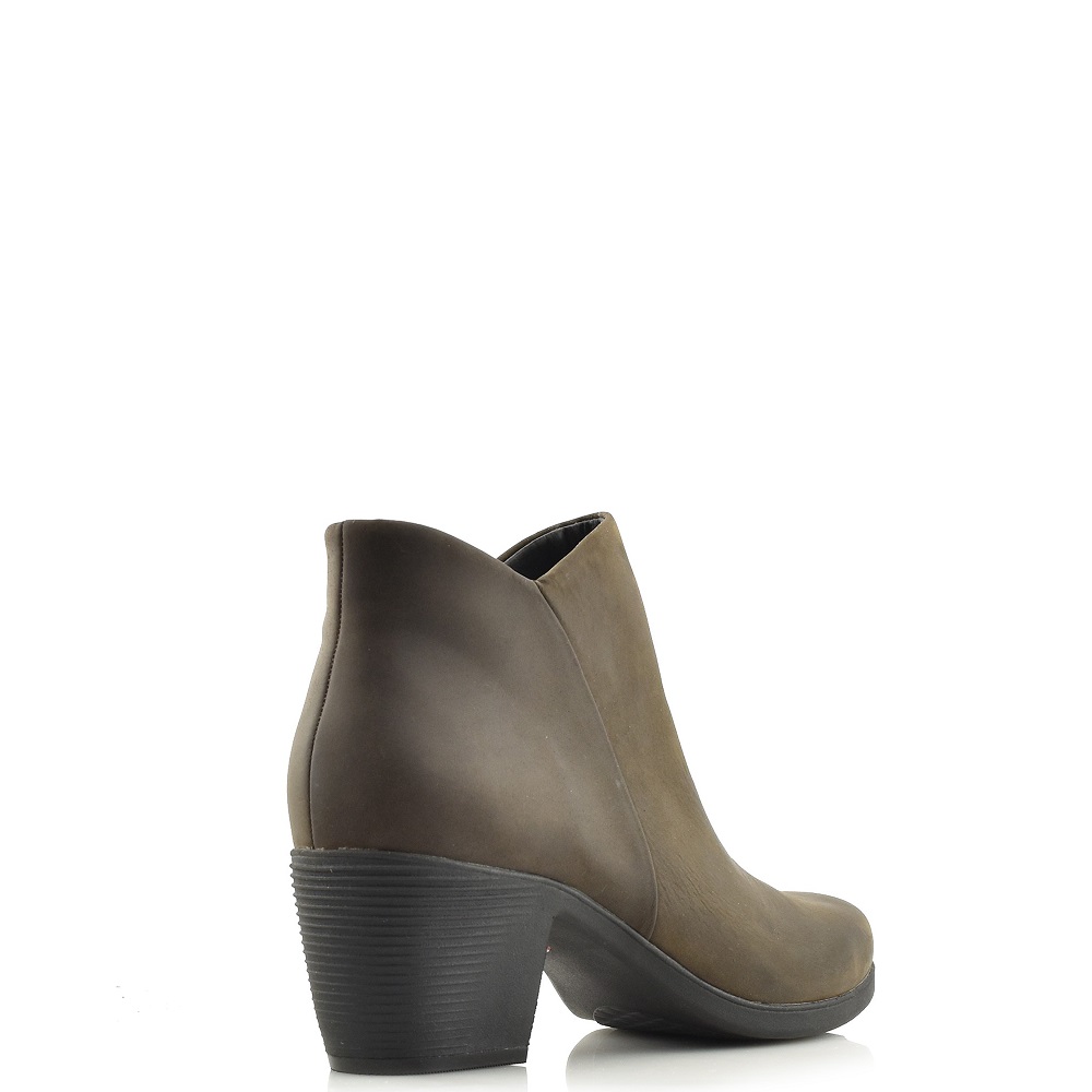 CLARKS</br>Clarks UN LINDEL ZIP Γυναικεία Μποτάκια Καφέ Δέρμα