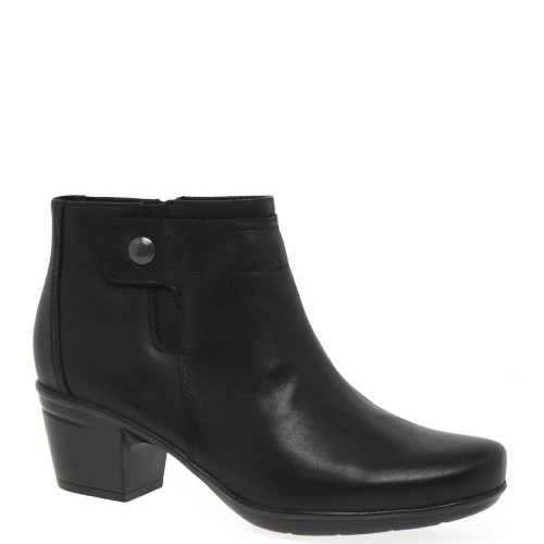 Clarks EMSIL PARULA Γυναικεία Μποτάκια Μαύρο Δέρμα Clarks EMSIL PARULA Γυναικεία Μποτάκια Μαύρο Δέρμα