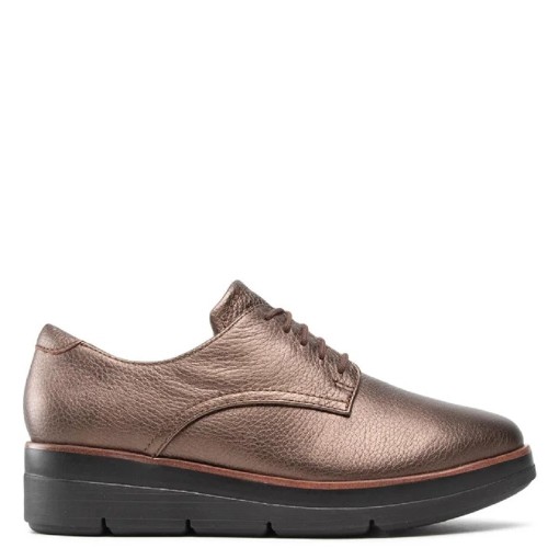 Clarks SHAYLIN LACE Γυναικεία Casual Παπούτσια Μπρονζέ Δέρμα