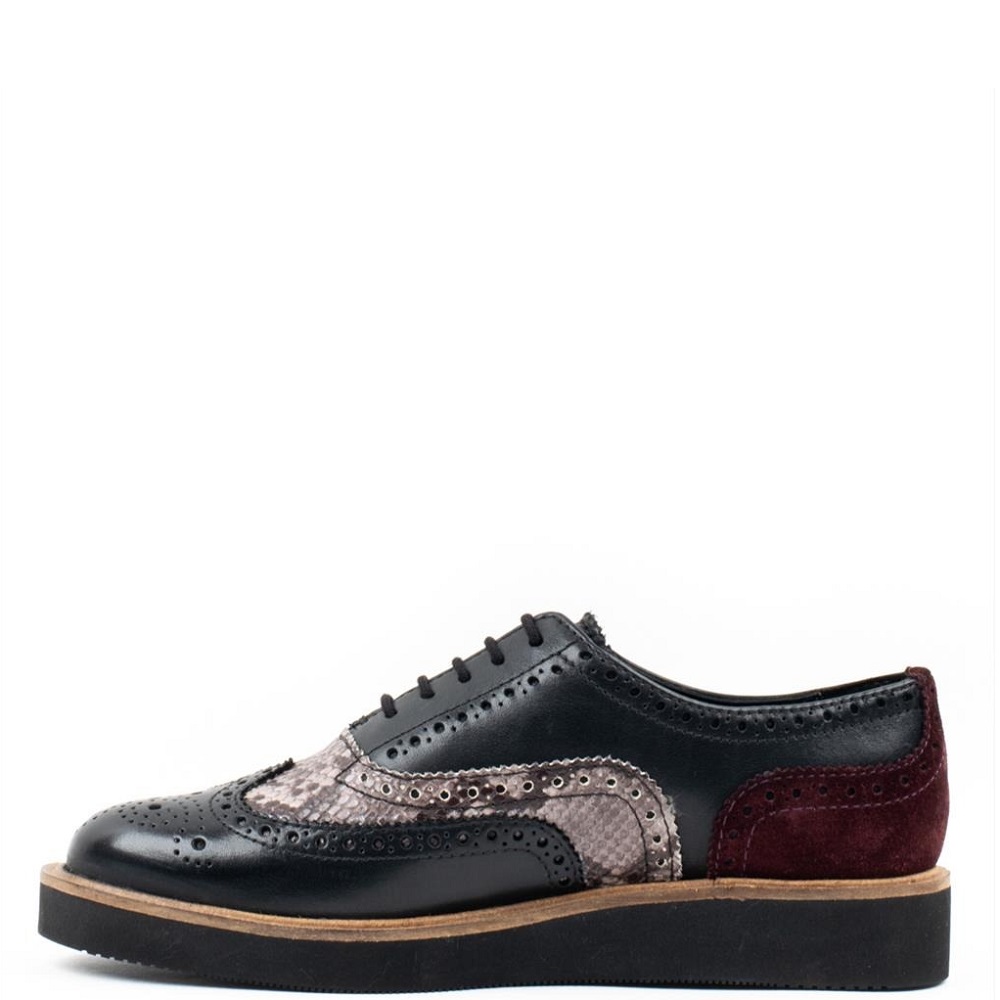 CLARKS</br>Clarks BAILLE BROGUE Γυναικεία Oxford Μαύρο Δέρμα