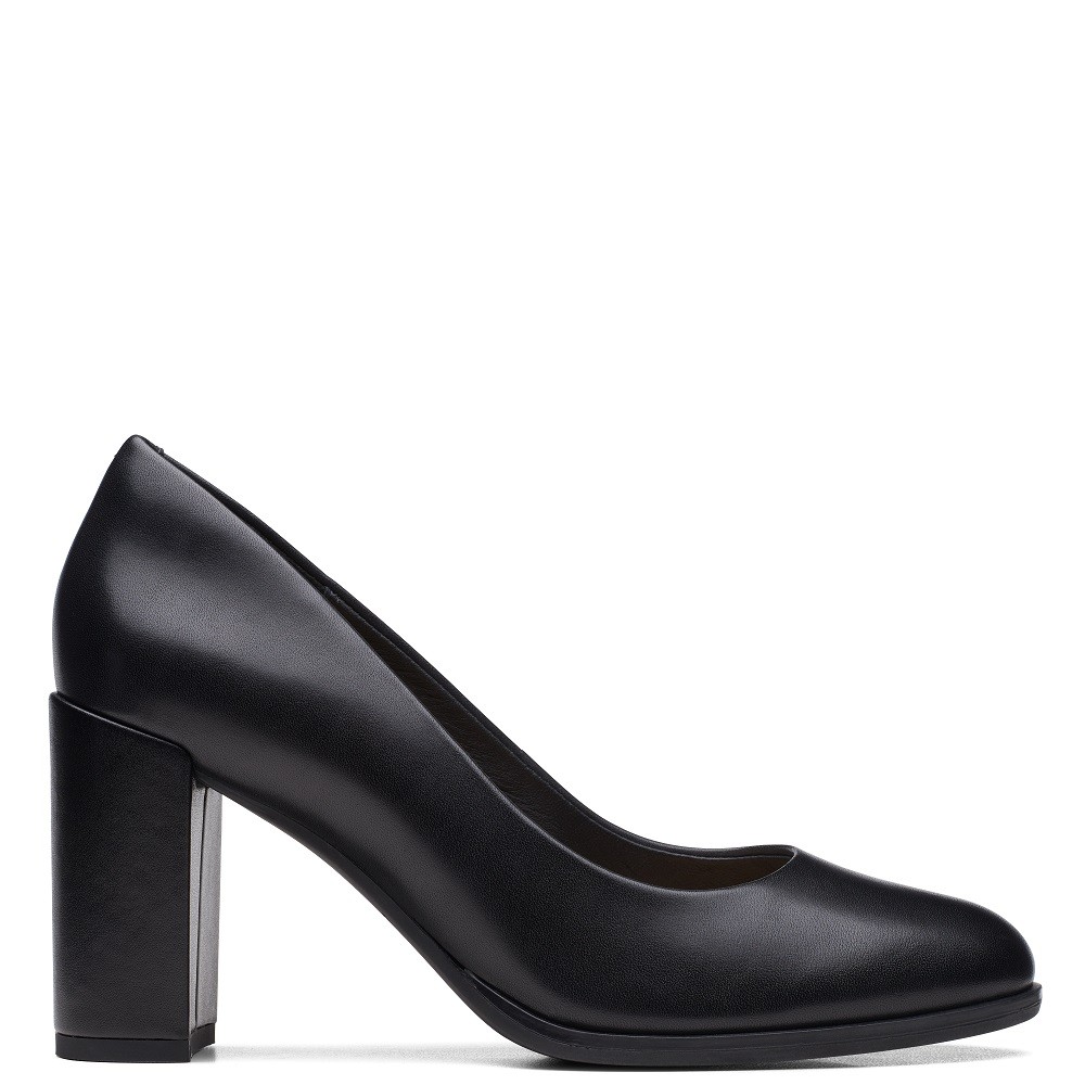 CLARKS</br>Γυναικείες Γόβες Μαύρο Δέρμα FREVA85 COURT Clarks CLARKS</br>Γυναικείες Γόβες Μαύρο Δέρμα FREVA85 COURT Clarks
