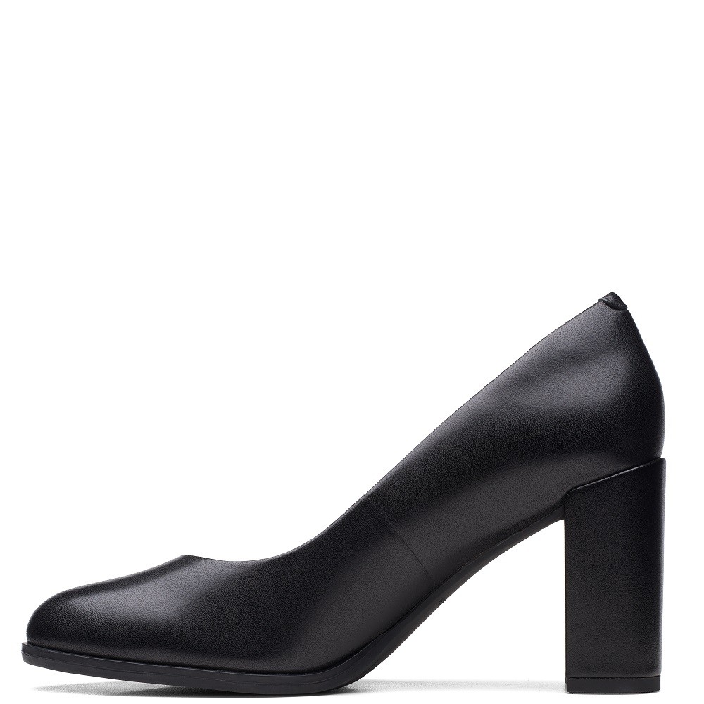 CLARKS</br>Γυναικείες Γόβες Μαύρο Δέρμα FREVA85 COURT Clarks CLARKS</br>Γυναικείες Γόβες Μαύρο Δέρμα FREVA85 COURT Clarks