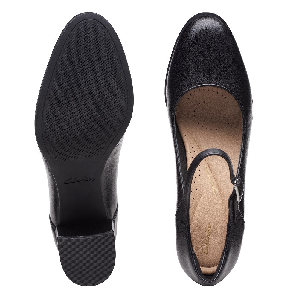 CLARKS</br>Γυναικείες Γόβες Μαύρο Δέρμα FREVA55 STRAP Clarks CLARKS</br>Γυναικείες Γόβες Μαύρο Δέρμα FREVA55 STRAP Clarks