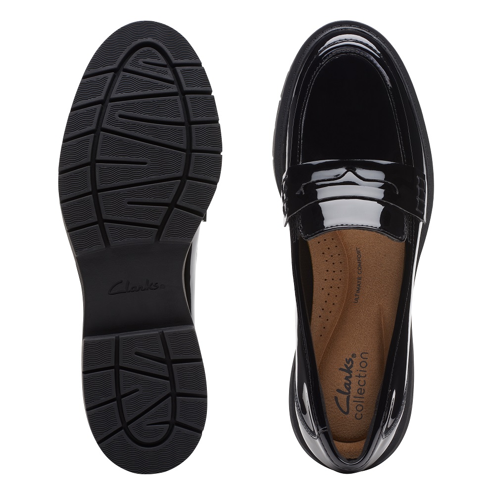 CLARKS</br>Clarks WESTLYNN AYLA Γυναικεία Μοκασίνια Μαύρο Λουστρίνι CLARKS</br>Clarks WESTLYNN AYLA Γυναικεία Μοκασίνια Μαύρο Λουστρίνι