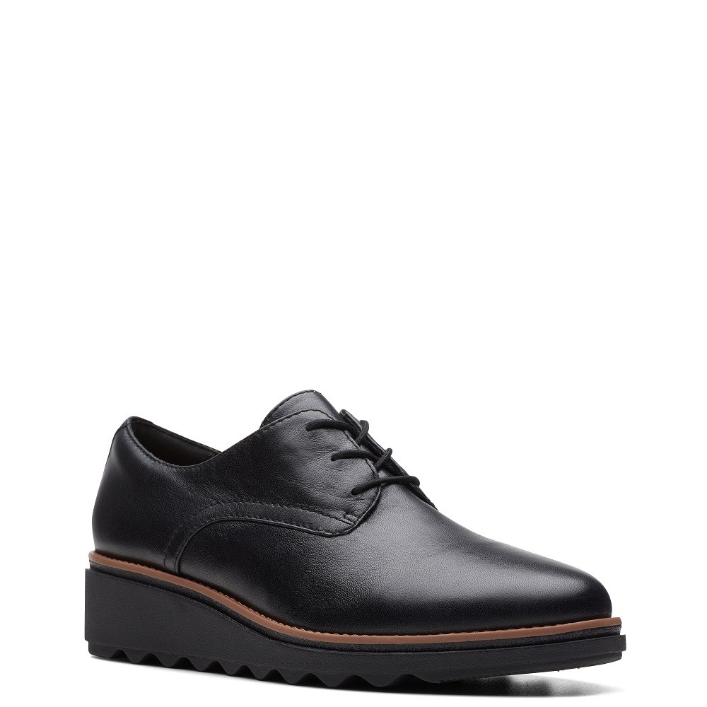 CLARKS</br>Γυναικεία Oxford Μαύρο Δέρμα SHARON RAE Clarks CLARKS</br>Γυναικεία Oxford Μαύρο Δέρμα SHARON RAE Clarks
