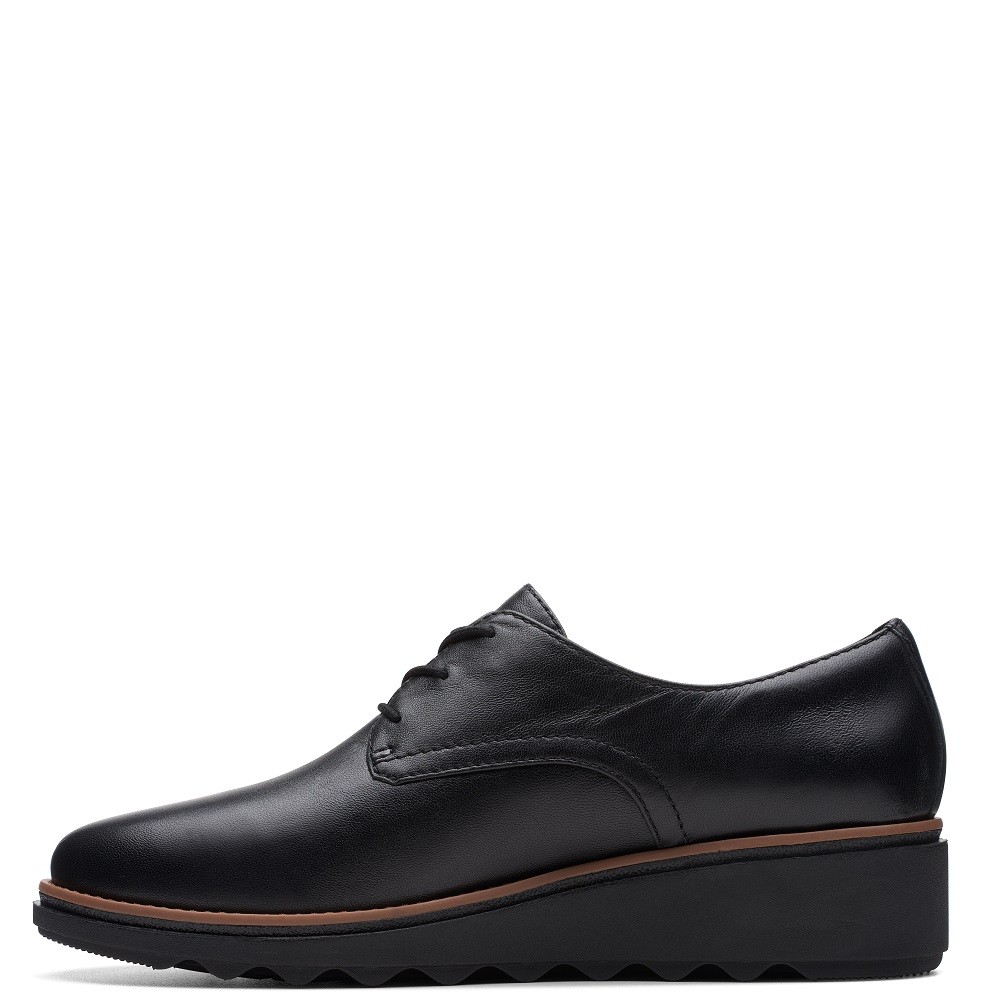 CLARKS</br>Γυναικεία Oxford Μαύρο Δέρμα SHARON RAE Clarks CLARKS</br>Γυναικεία Oxford Μαύρο Δέρμα SHARON RAE Clarks