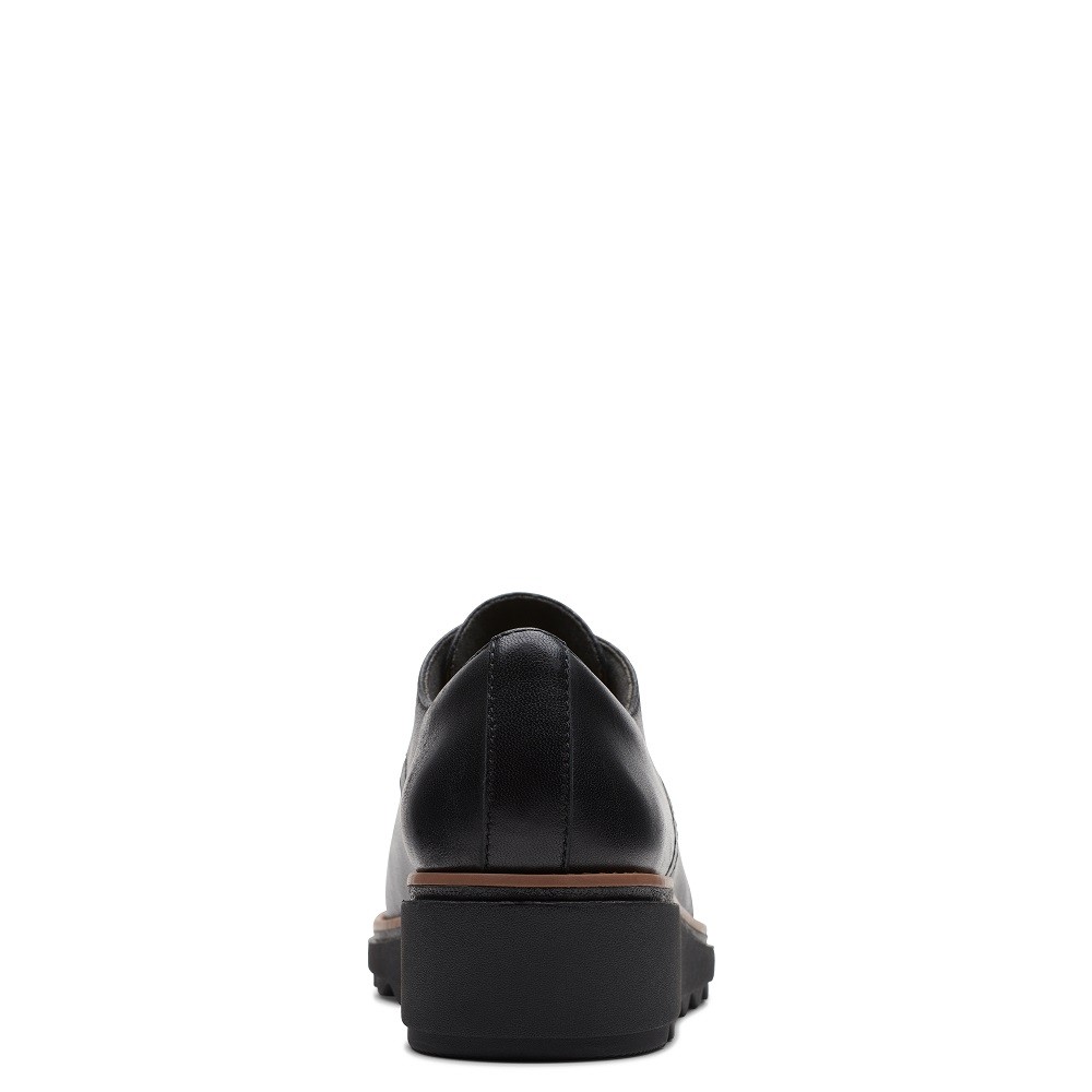 CLARKS</br>Γυναικεία Oxford Μαύρο Δέρμα SHARON RAE Clarks CLARKS</br>Γυναικεία Oxford Μαύρο Δέρμα SHARON RAE Clarks