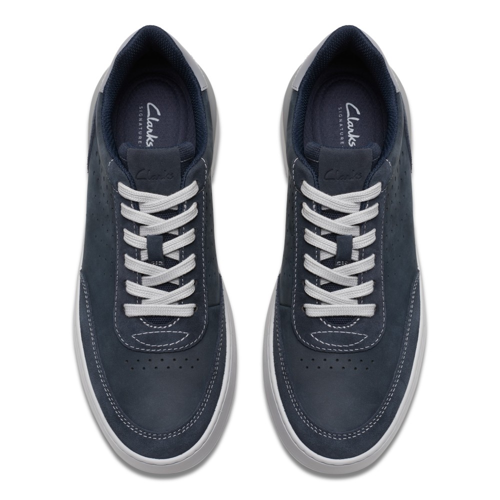 CLARKS</br>Ανδρικά Sneakers Μπλε Δέρμα Nubuck COURT LITE RUN Clarks CLARKS</br>Ανδρικά Sneakers Μπλε Δέρμα Nubuck COURT LITE RUN Clarks