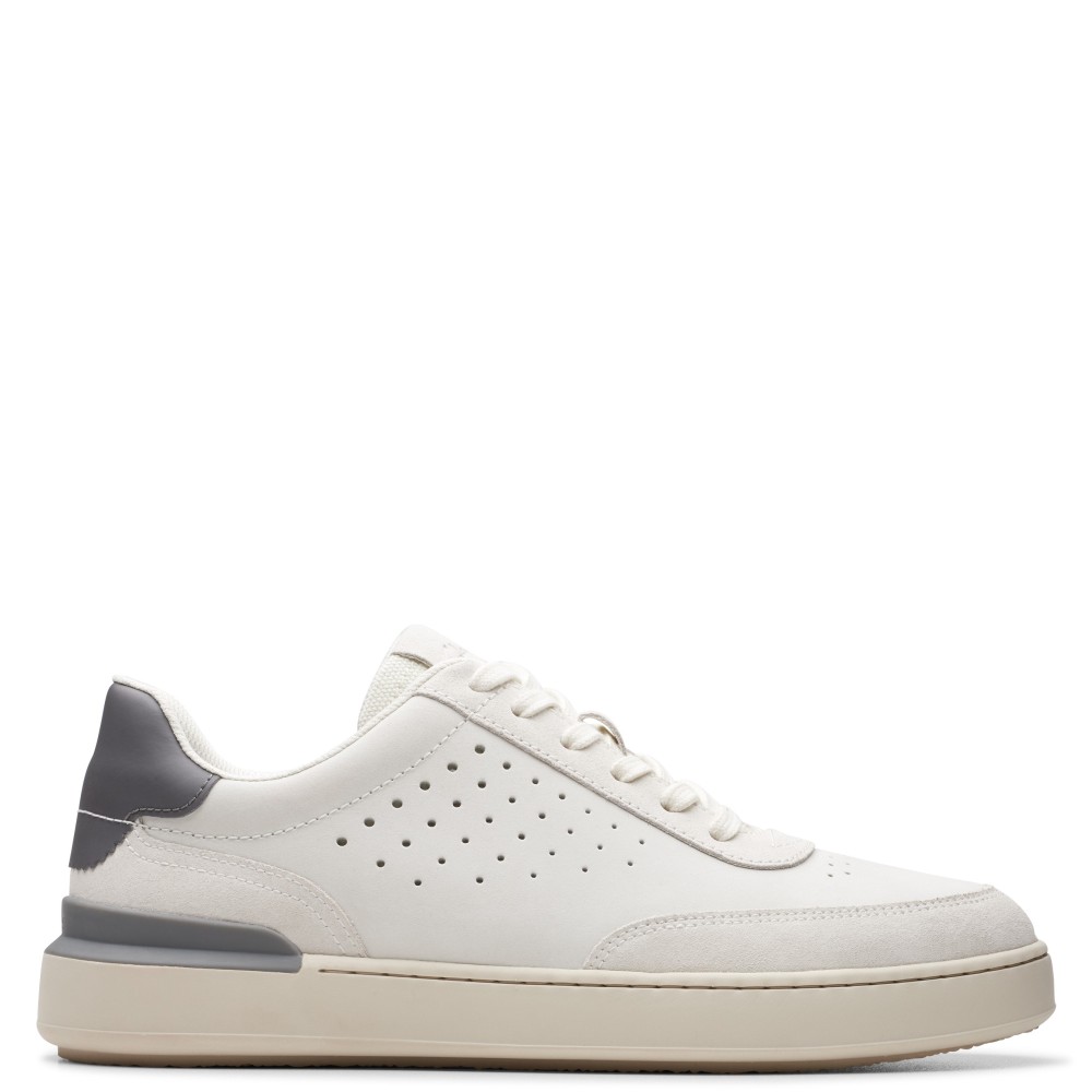 CLARKS</br>Ανδρικά Sneakers Λευκό Δέρμα Nubuck COURT LITE RUN Clarks CLARKS</br>Ανδρικά Sneakers Λευκό Δέρμα Nubuck COURT LITE RUN Clarks