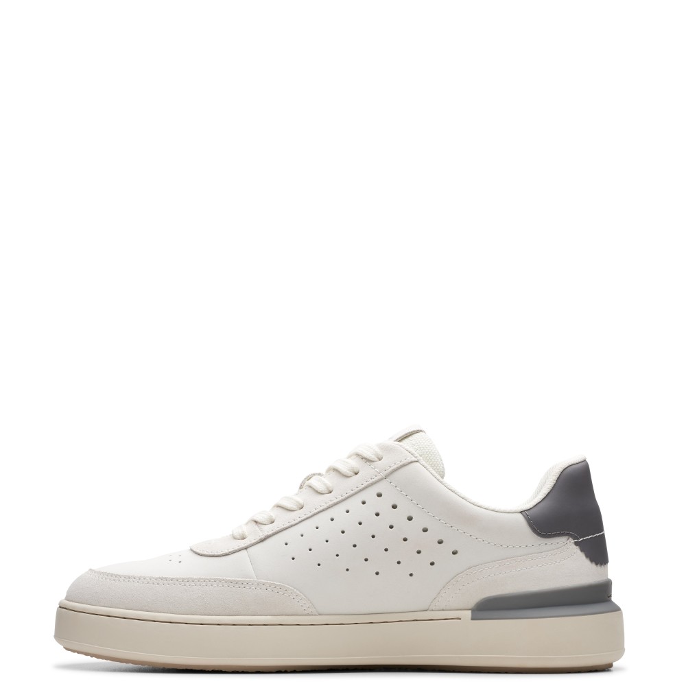 CLARKS</br>Ανδρικά Sneakers Λευκό Δέρμα Nubuck COURT LITE RUN Clarks CLARKS</br>Ανδρικά Sneakers Λευκό Δέρμα Nubuck COURT LITE RUN Clarks
