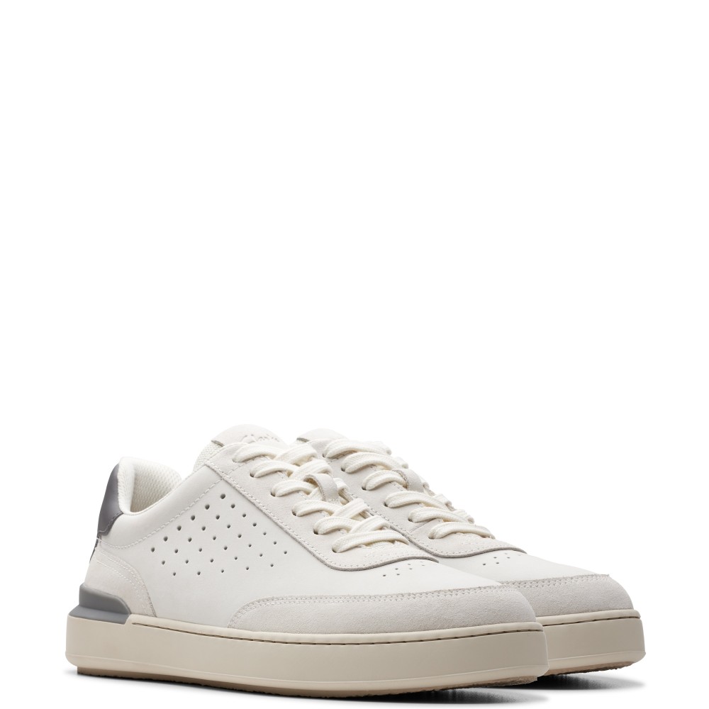 CLARKS</br>Ανδρικά Sneakers Λευκό Δέρμα Nubuck COURT LITE RUN Clarks CLARKS</br>Ανδρικά Sneakers Λευκό Δέρμα Nubuck COURT LITE RUN Clarks