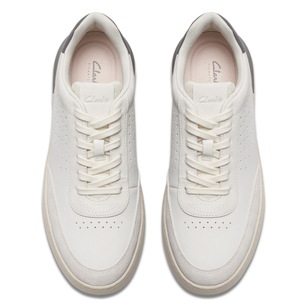 CLARKS</br>Ανδρικά Sneakers Λευκό Δέρμα Nubuck COURT LITE RUN Clarks CLARKS</br>Ανδρικά Sneakers Λευκό Δέρμα Nubuck COURT LITE RUN Clarks